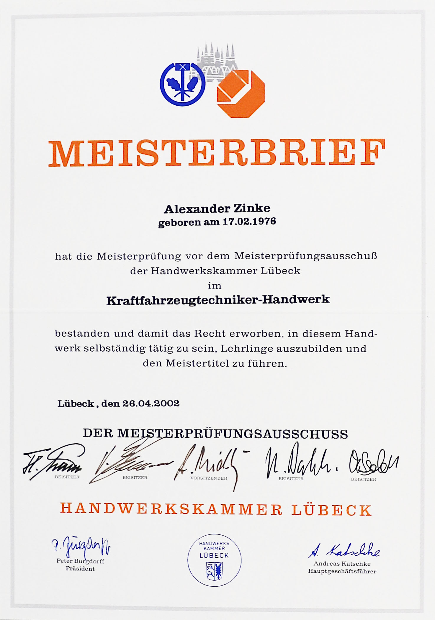 Meisterbrief STO-Chiptuning